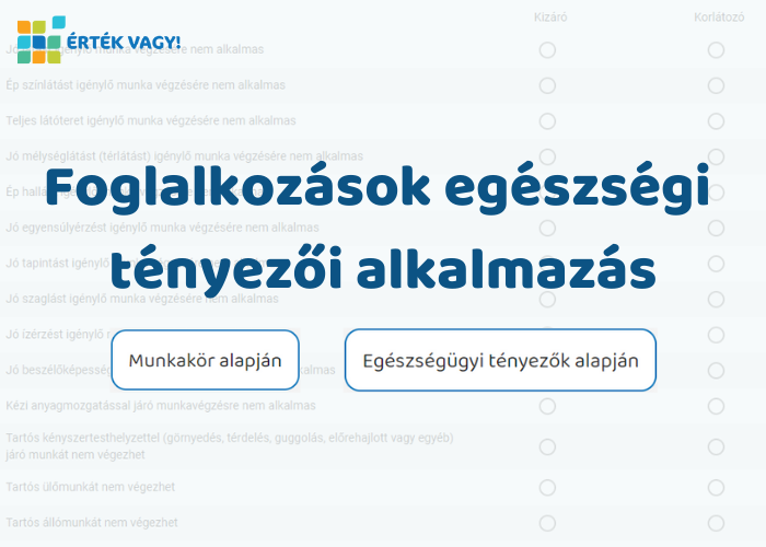 Foglalkozások egészségügyi tényezői aloldal képe